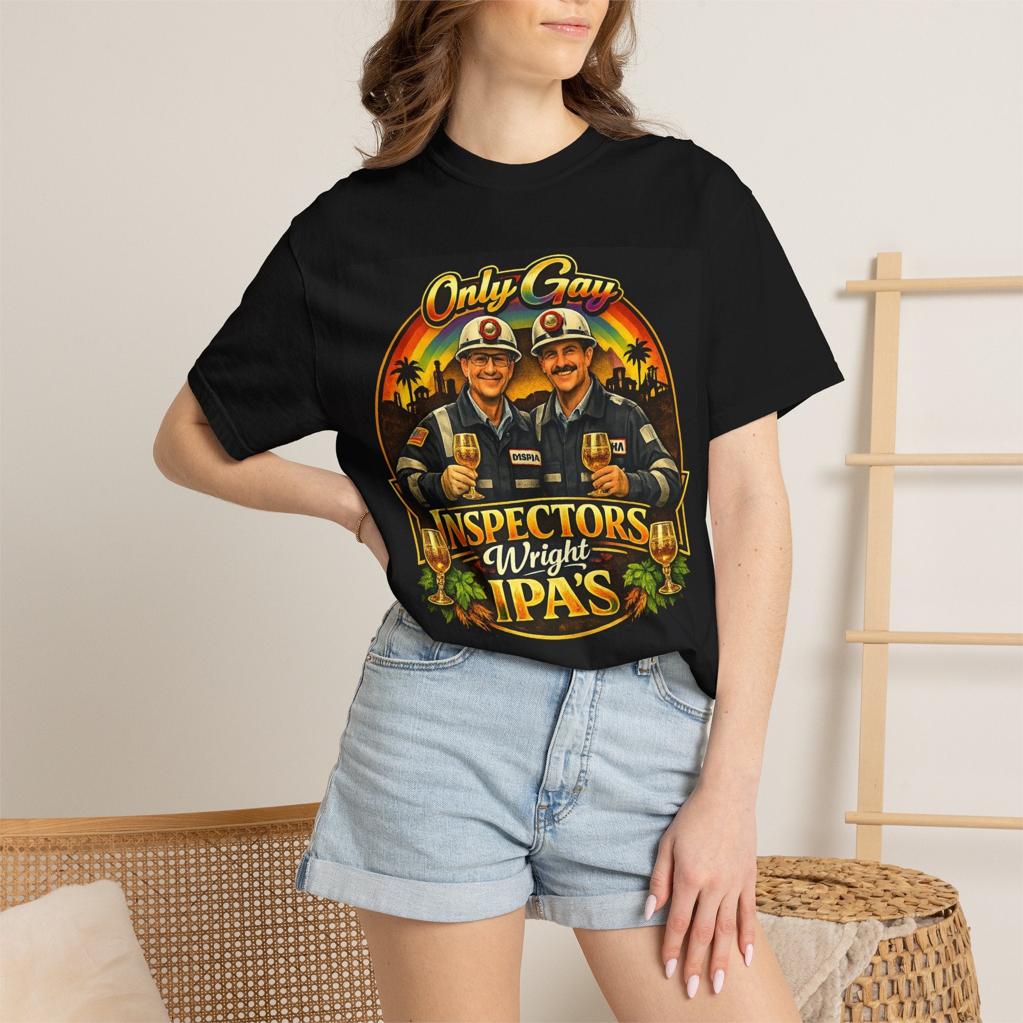 Inspectors Wright IPA T-Shirt — "Only Gay" Vintage Beer Label Tee
