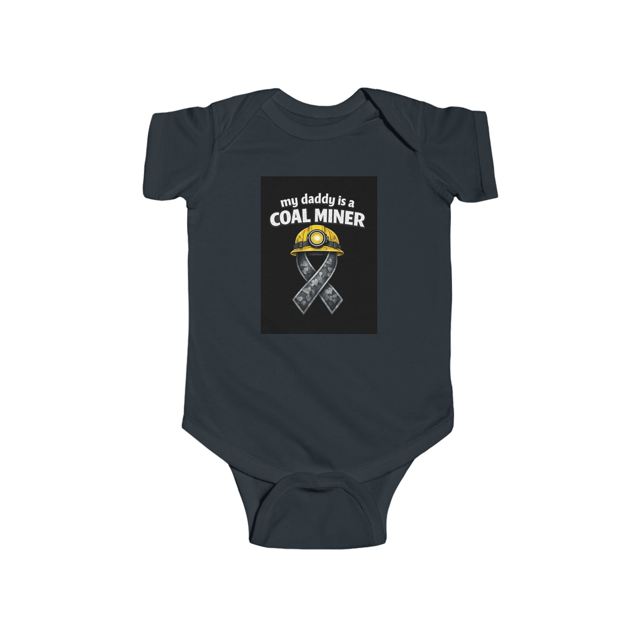 Infant Bodysuit – "My Daddy is a Coal Miner" Helmet & Ribbon Baby One-Piece